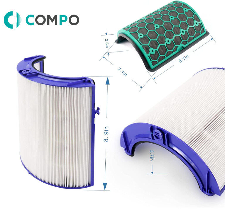 H13 HEPA Activated Carbon Air Purifier Filter Replacement For Dyson Tp04